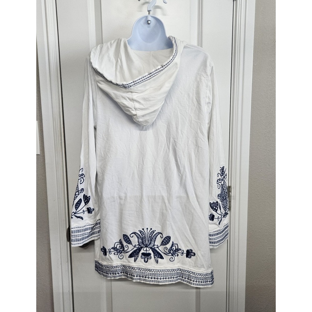 Johnny Was Los Angeles Zip Up Hoodie Embroidered Tunic Large - Picture 6 of 14